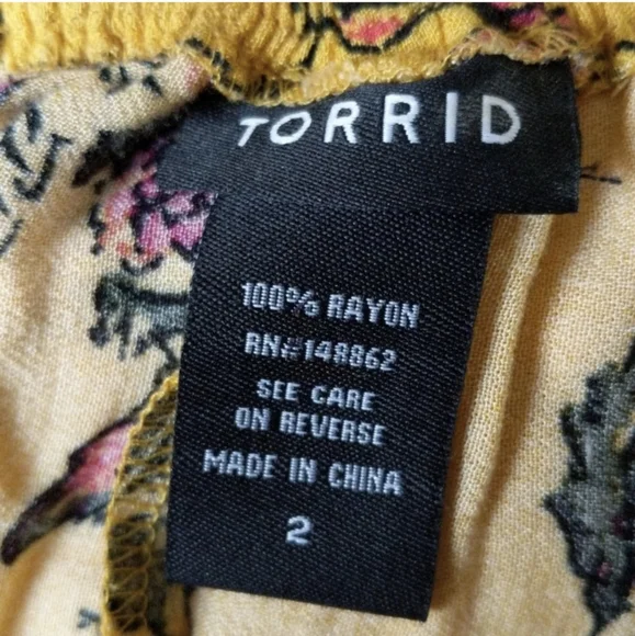 TORRID FLORAL CREPE EMBROIDERED RUFFLE OFF-SHOULDER TOP - Picture 6 of 9